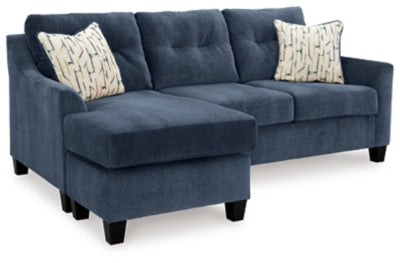 Sofa Chaise In Solid Ink Fabric