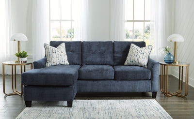 Sofa Chaise In Solid Ink Fabric
