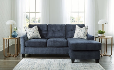 Sofa Chaise In Solid Ink Fabric
