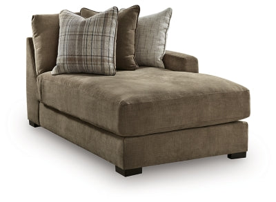 Right-Arm Facing Corner Chaise In Solid Coffee Fabric