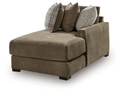 Right-Arm Facing Corner Chaise In Solid Coffee Fabric