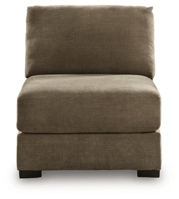 Armless Chair In Solid Coffee Fabric
