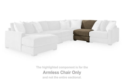 Armless Chair In Solid Coffee Fabric