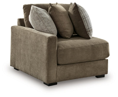 Left-Arm Facing Corner Chair In Solid Coffee Fabric