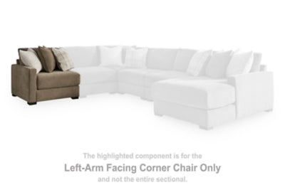 Left-Arm Facing Corner Chair In Solid Coffee Fabric