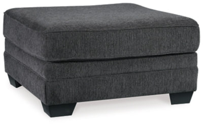 Oversized Ottoman In Solid Slate Fabric
