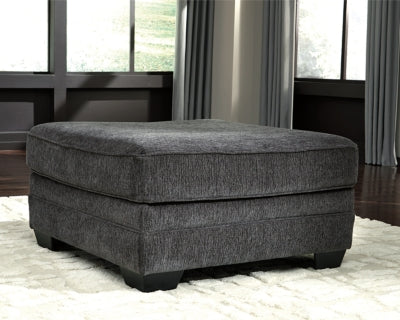 Oversized Ottoman In Solid Slate Fabric