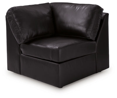 Wedge In Solid Black Leather Match