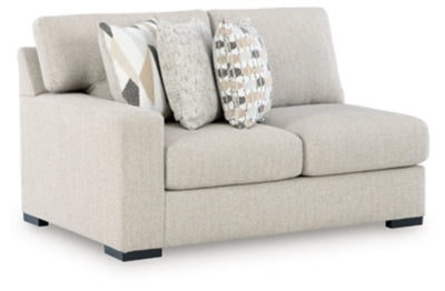 Left-Arm Facing Loveseat In Solid Pebble Fabric;Performance Fabric;Next-Gen Nuvella™