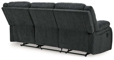 Reclining Sofa In Solid Slate Fabric