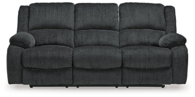 Reclining Sofa In Solid Slate Fabric