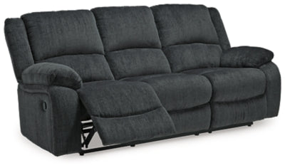 Reclining Sofa In Solid Slate Fabric