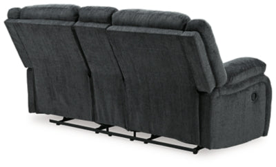 Reclining Loveseat with Console In Solid Slate Fabric