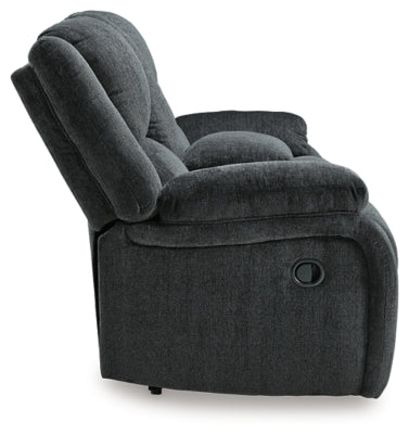 Reclining Loveseat with Console In Solid Slate Fabric