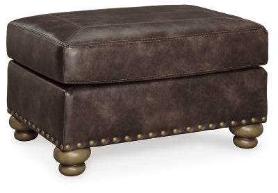 Ottoman In Solid Coffee Fabric