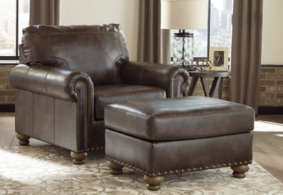 Ottoman In Solid Coffee Fabric