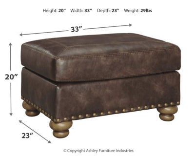 Ottoman In Solid Coffee Fabric