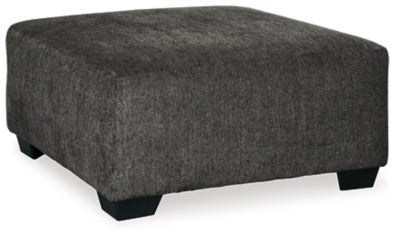 Oversized Ottoman In Solid Smoke Fabric