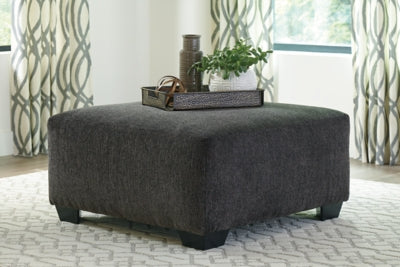Oversized Ottoman In Solid Smoke Fabric