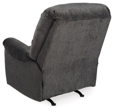 Recliner In Solid Smoke Fabric