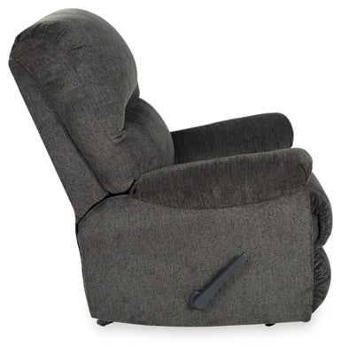 Recliner In Solid Smoke Fabric