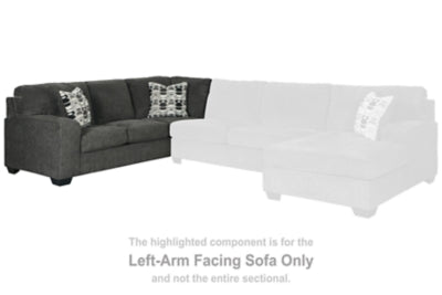 Left-Arm Facing Sofa In Solid Smoke Fabric