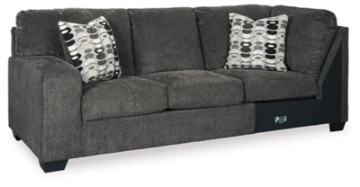 Left-Arm Facing Sofa In Solid Smoke Fabric