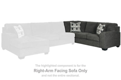 Right-Arm Facing Sofa In Solid Smoke Fabric