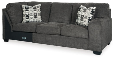 Right-Arm Facing Sofa In Solid Smoke Fabric