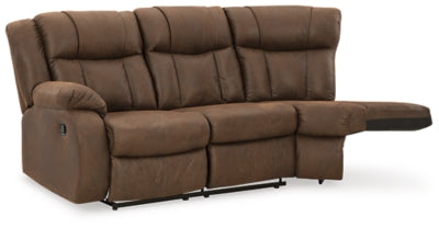 Left-Arm Facing Reclining Loveseat In Solid Walnut Fabric