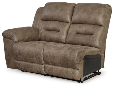 Left-Arm Facing Power Reclining Loveseat In Solid Fossil Fabric