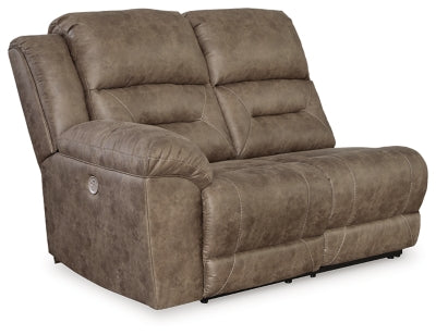 Left-Arm Facing Power Reclining Loveseat In Solid Fossil Fabric
