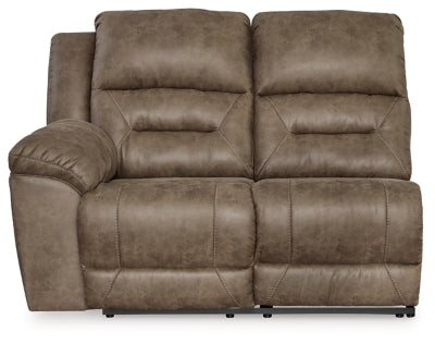 Left-Arm Facing Power Reclining Loveseat In Solid Fossil Fabric