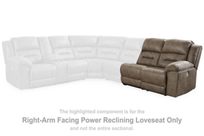 Right-Arm Facing Power Reclining Loveseat In Solid Fossil Fabric