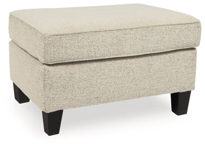 Ottoman In Solid Natural Fabric