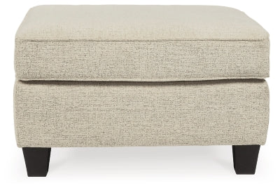 Ottoman In Solid Natural Fabric
