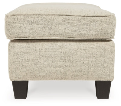 Ottoman In Solid Natural Fabric