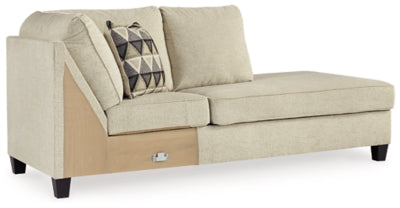 Right-Arm Facing Corner Chaise In Solid Natural Fabric