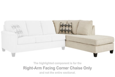 Right-Arm Facing Corner Chaise In Solid Natural Fabric