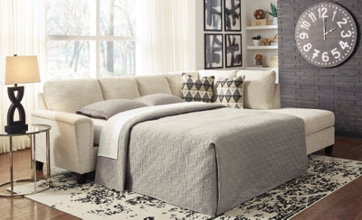 Left-Arm Facing Sofa Sleeper In Solid Natural Fabric