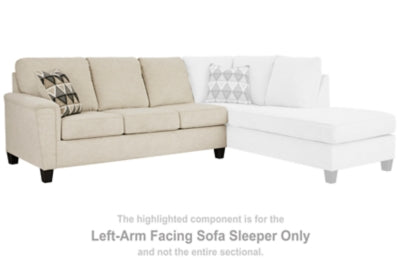 Left-Arm Facing Sofa Sleeper In Solid Natural Fabric