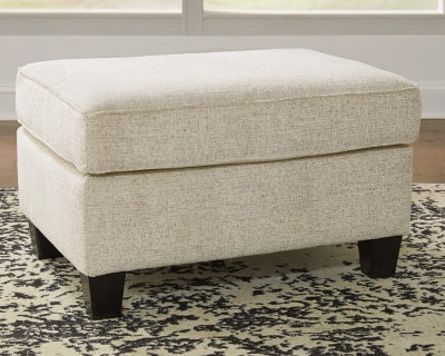 Ottoman In Solid Natural Fabric