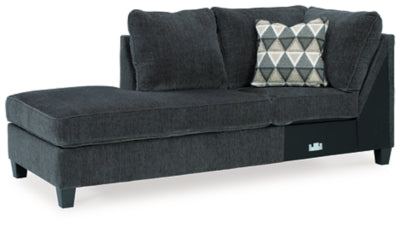 Left-Arm Facing Corner Chaise In Solid Smoke Fabric
