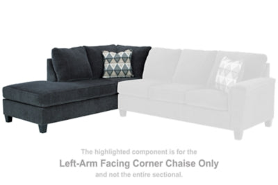 Left-Arm Facing Corner Chaise In Solid Smoke Fabric