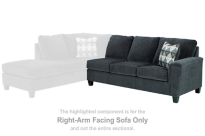 Right-Arm Facing Sofa In Solid Smoke Fabric