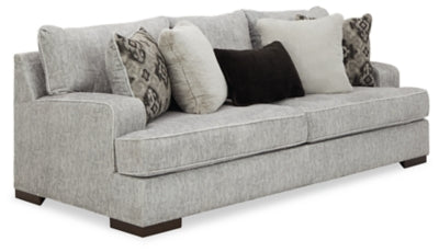 Sofa In Solid Pewter Fabric