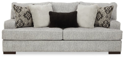 Sofa In Solid Pewter Fabric
