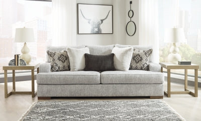 Sofa In Solid Pewter Fabric