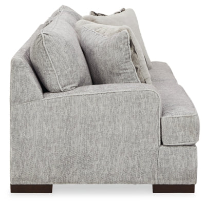 Sofa In Solid Pewter Fabric