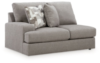 Left-Arm Facing Loveseat In Solid Smoke Performance Fabric